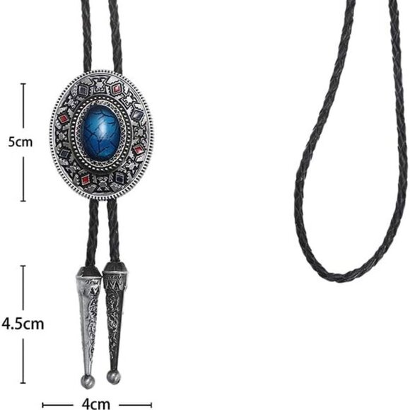 Handmade Round Shape Western Cowboy Bola Tie Totem Element - Picture 2 of 6